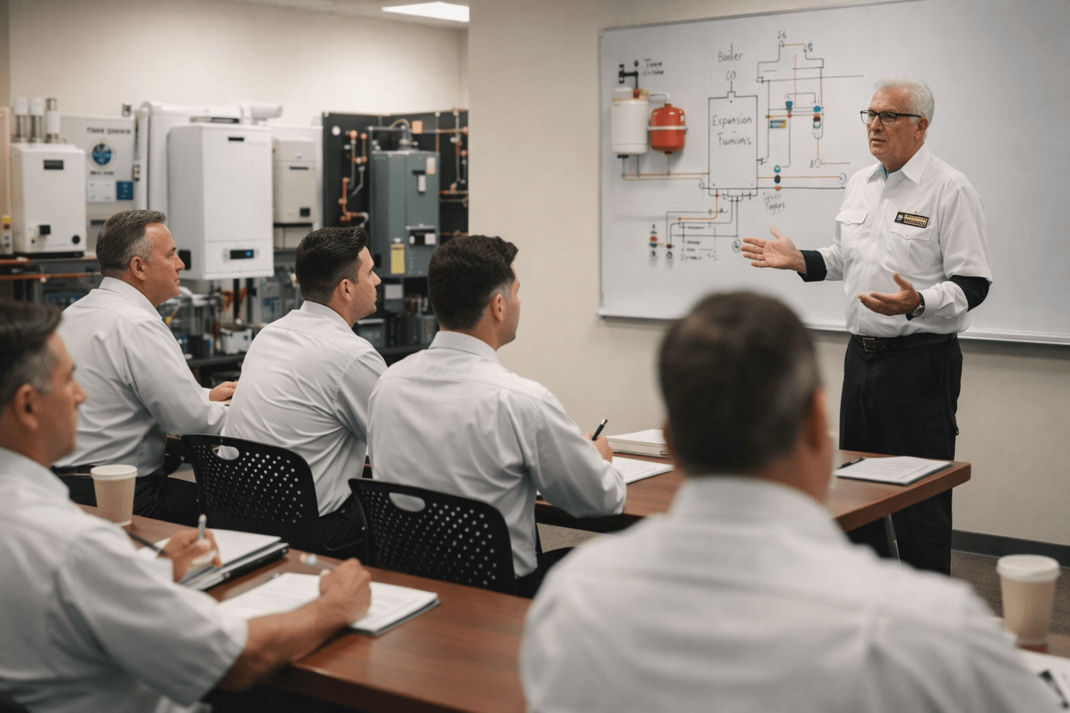 training classroom for sal manzo plumbing heating and cooling technicians in nassau and suffolk county call 516-783-0490 