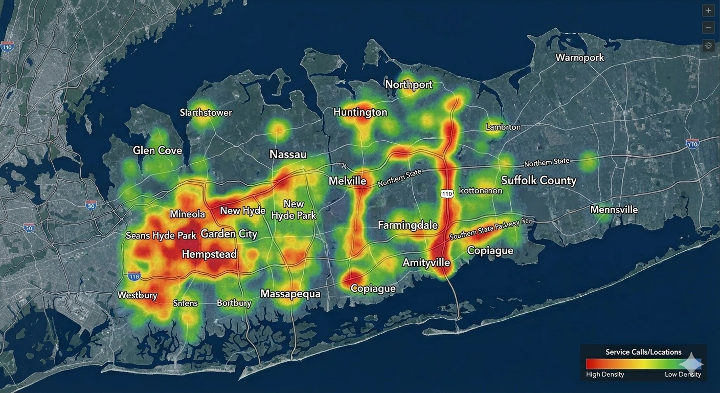 Nassau County and Nearby Suffolk County Service Areas